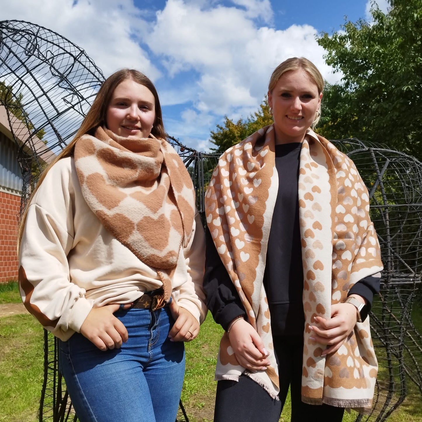 Dreiecks Schal mit Herzchen