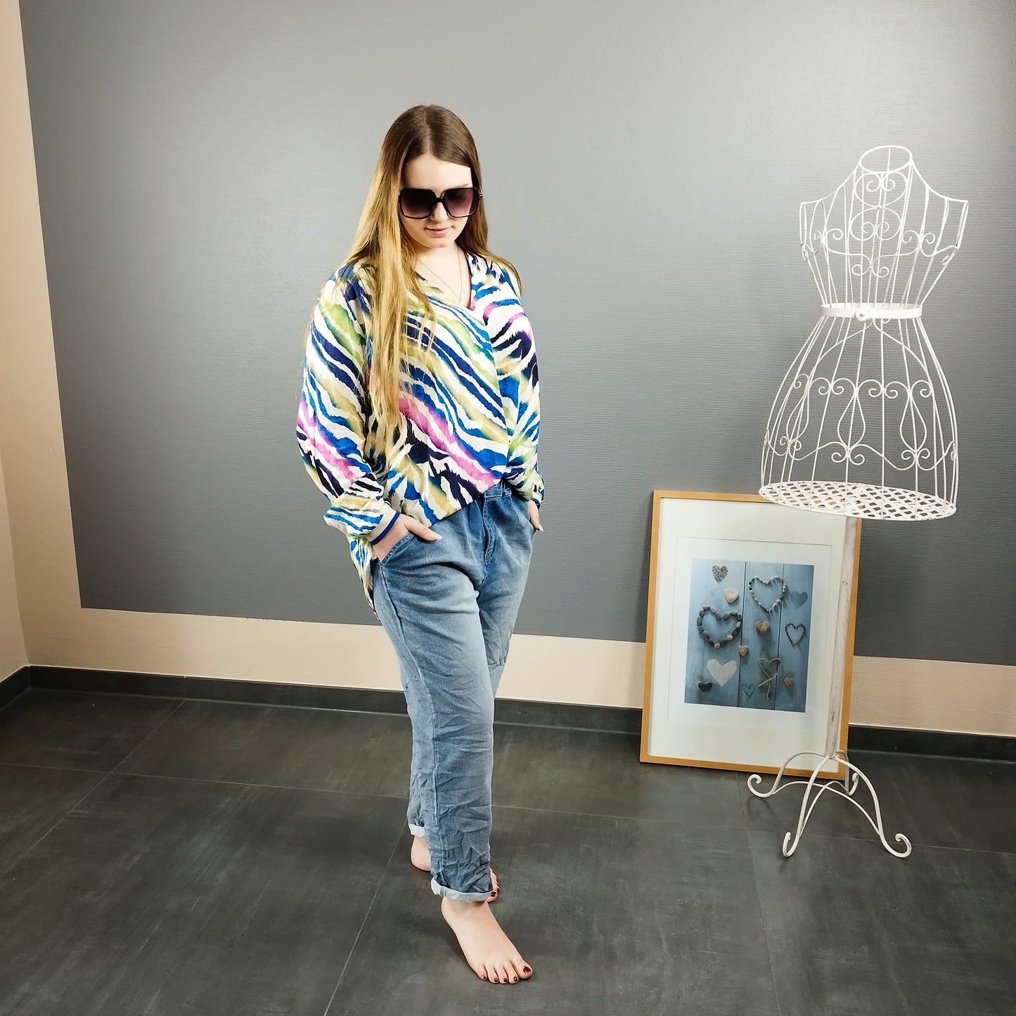 Bunte Bluse "Stripe"