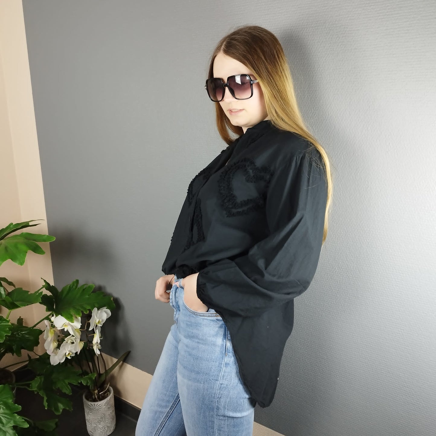 Bluse mit Herzchen