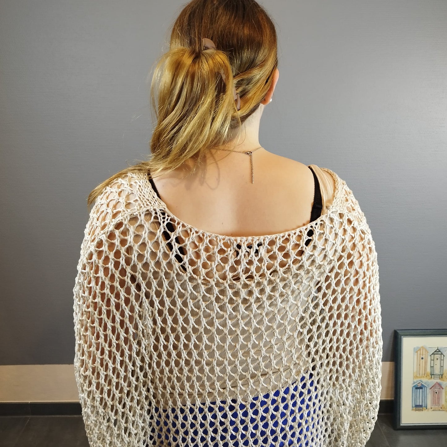 Sommerstrick Pulli in beige