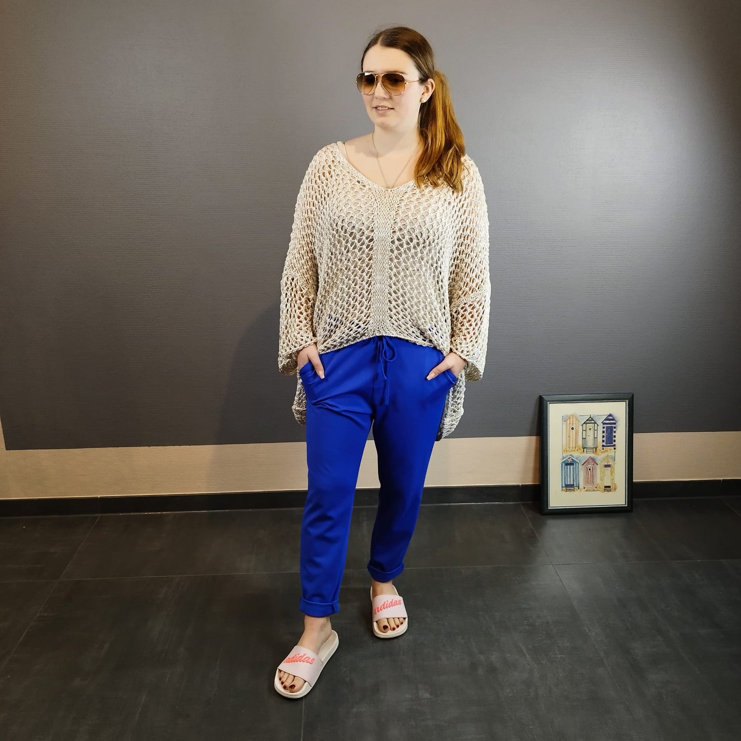 Sommerstrick Pulli in beige