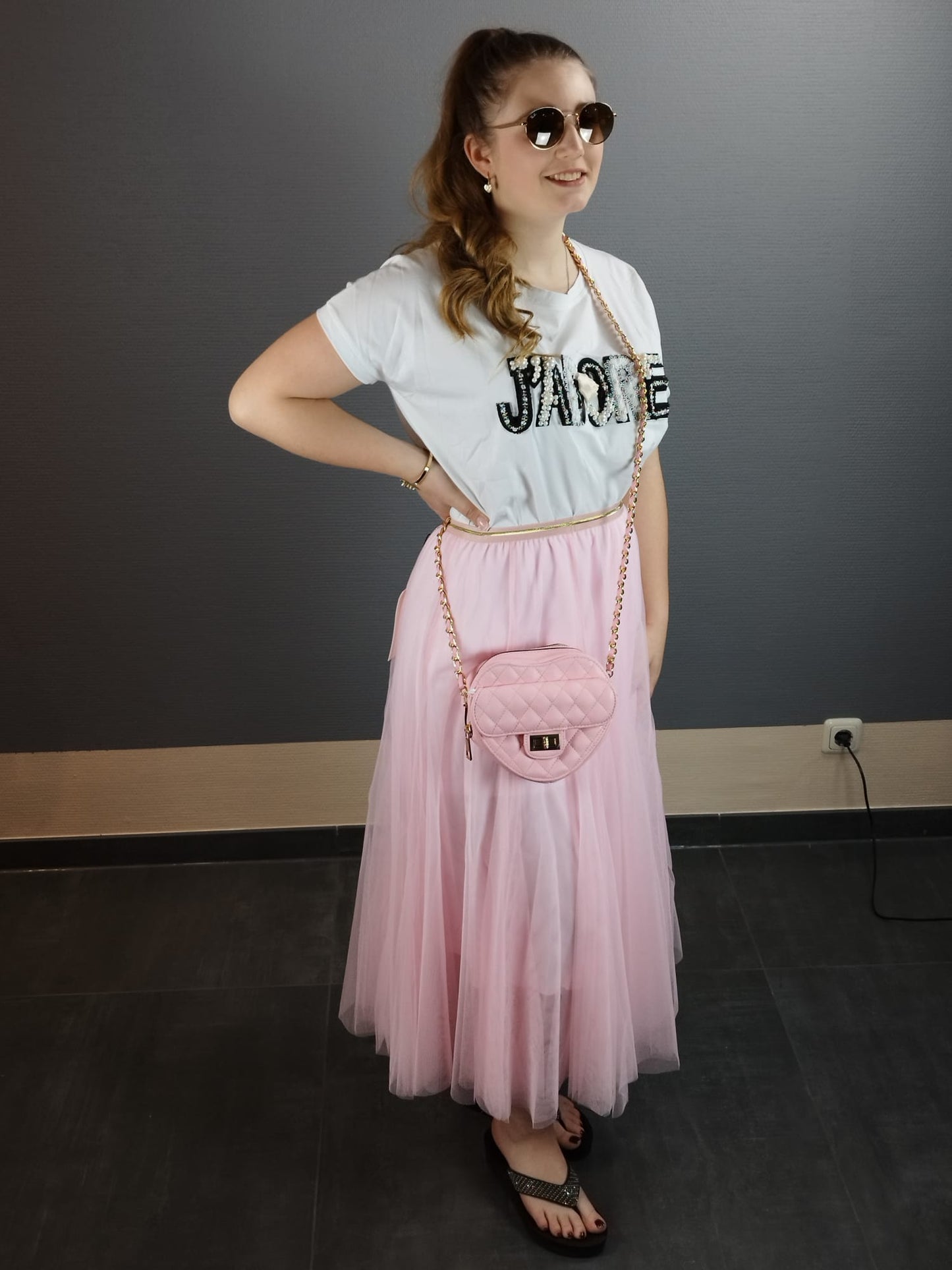 Rosé Herzchen-Tasche
